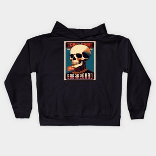 Portrait of a Hipster Skeleton Kids Hoodie